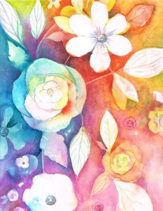 Abstract watercolour florals