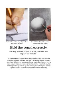 Hold pencil correctly for better drawings